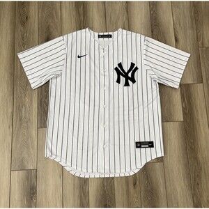 New York Yankees DJ LeMahieu Nike White Pinstripe Replica Jersey #26 Mens L